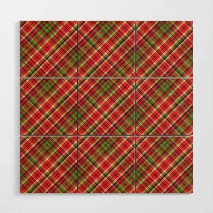 Christmas Tartan Wood Wall Art Gallery Image 1