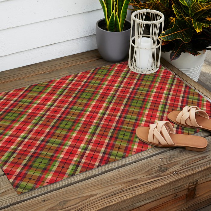 Christmas Tartan Outdoor Rug Gallery Image 2