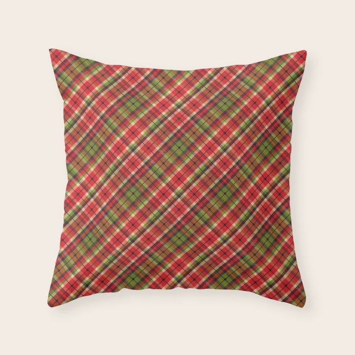 Christmas Tartan Throw Pillow Gallery Image 6
