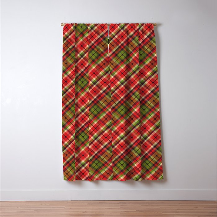 Christmas Tartan Window Curtain Gallery Image 3