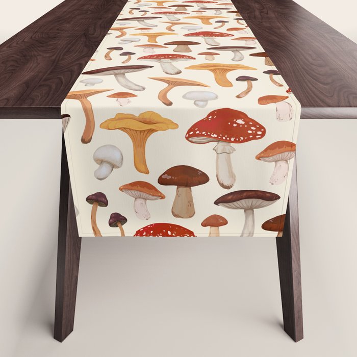 Mushroom Medley Pattern - Neutral Table Runner Gallery Image 1