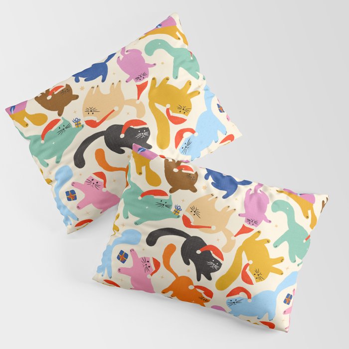 Christmas Cats in Santa Hats Pillow Sham Gallery Image 3