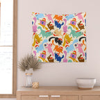 Christmas Cats in Santa Hats Wall Tapestry Gallery Image 2