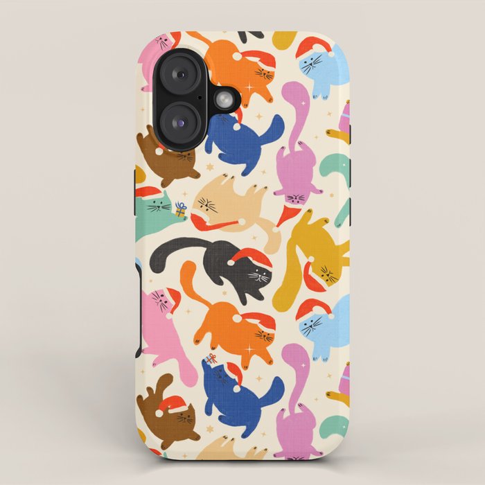 Christmas Cats in Santa Hats iPhone Case Gallery Image 1