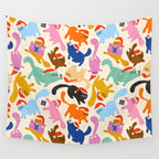 Christmas Cats in Santa Hats Wall Tapestry Gallery Image 4