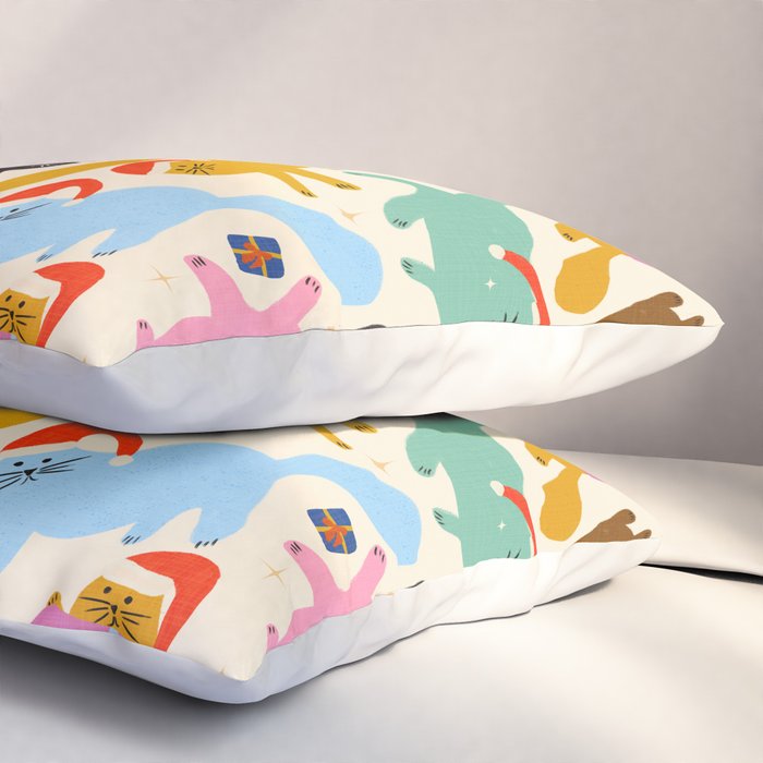 Christmas Cats in Santa Hats Pillow Sham Gallery Image 3