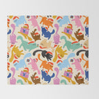 Christmas Cats in Santa Hats Throw Blanket Gallery Image 2