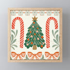 Festive Christmas Elements  Candy Cane  Tree and Bows Holiday Design Mini Art Print Gallery Image 1