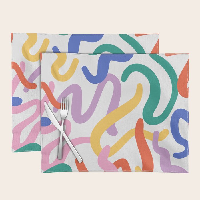 Colorful paint brush stroke art texture Placemat Gallery Image 1