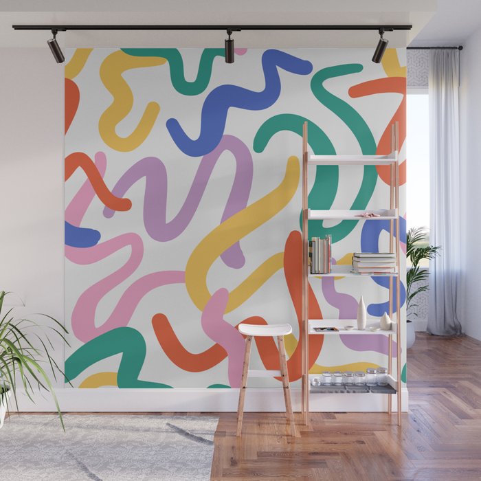 Colorful paint brush stroke art texture Wall Mural Gallery Image 1