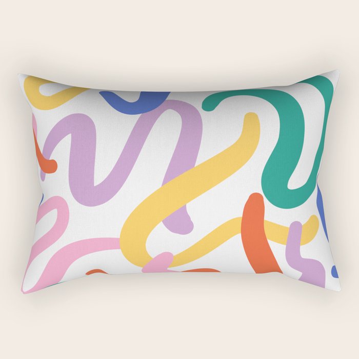 Colorful paint brush stroke art texture Rectangular Pillow Gallery Image 2
