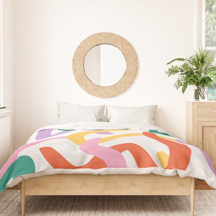 Colorful paint brush stroke art texture Duvet Cover Gallery Image 3