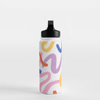 Colorful paint brush stroke art texture Water Bottle Gallery Image 3