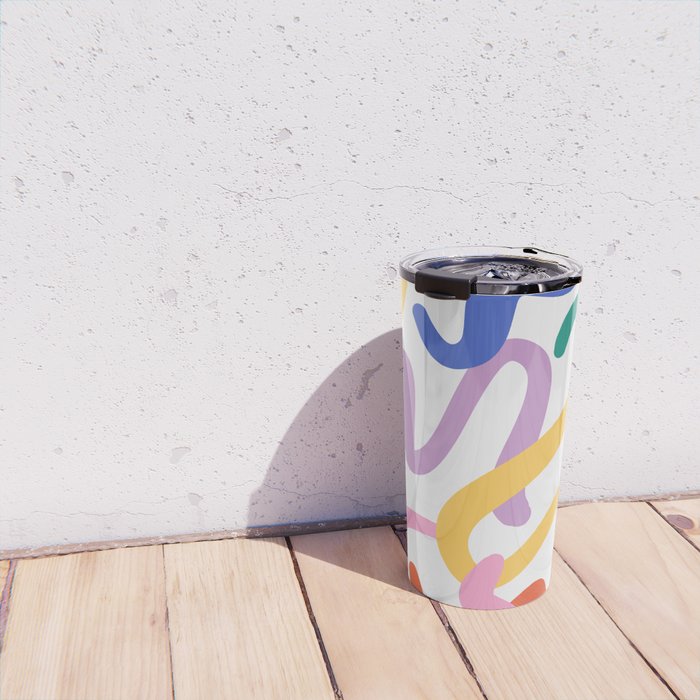 Colorful paint brush stroke art texture Travel Mug Gallery Image 4