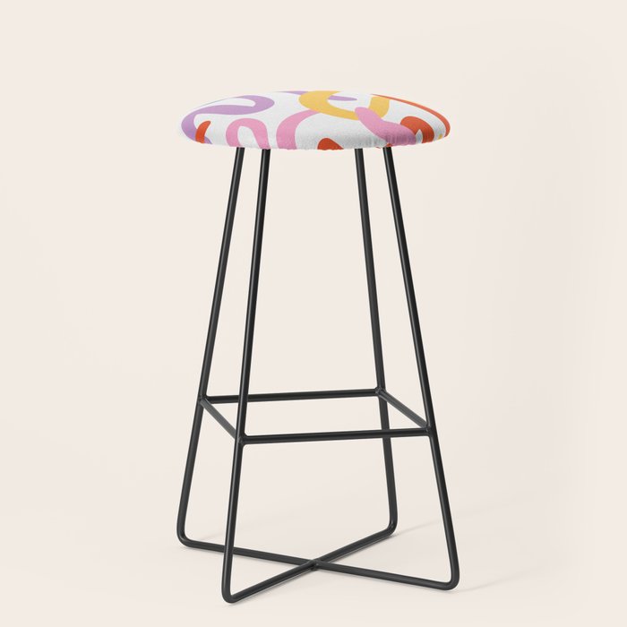 Colorful paint brush stroke art texture Stool Gallery Image 1