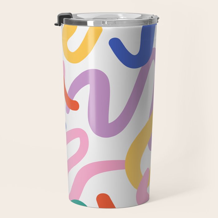 Colorful paint brush stroke art texture Travel Mug Gallery Image 3