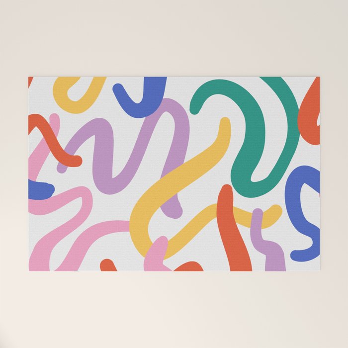 Colorful paint brush stroke art texture Welcome Mat Gallery Image 1