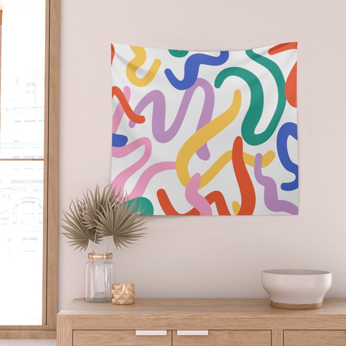 Colorful paint brush stroke art texture Wall Tapestry Gallery Image 2