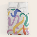 Colorful paint brush stroke art texture Duvet Cover Gallery Image 6