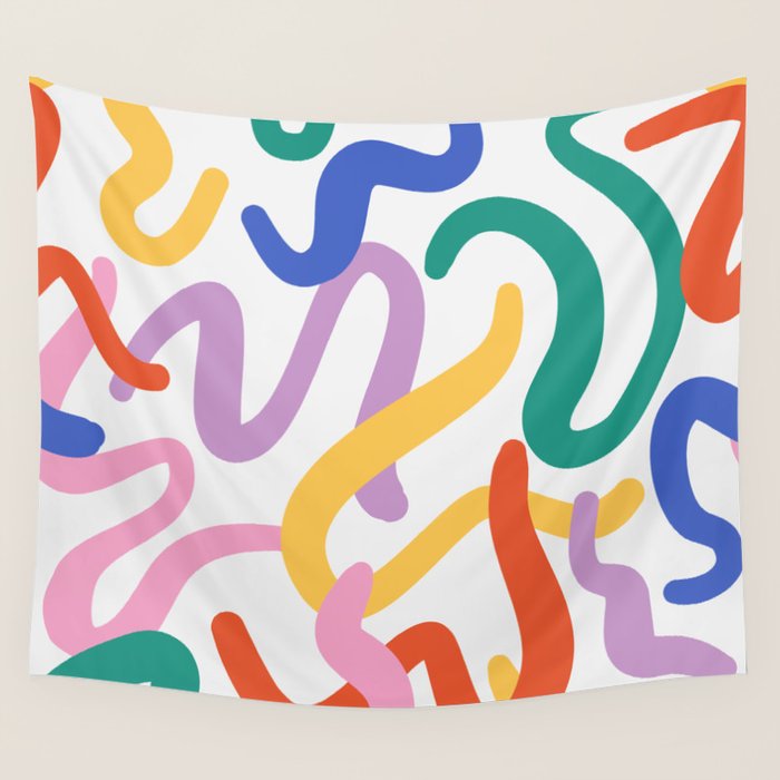 Colorful paint brush stroke art texture Wall Tapestry Gallery Image 4