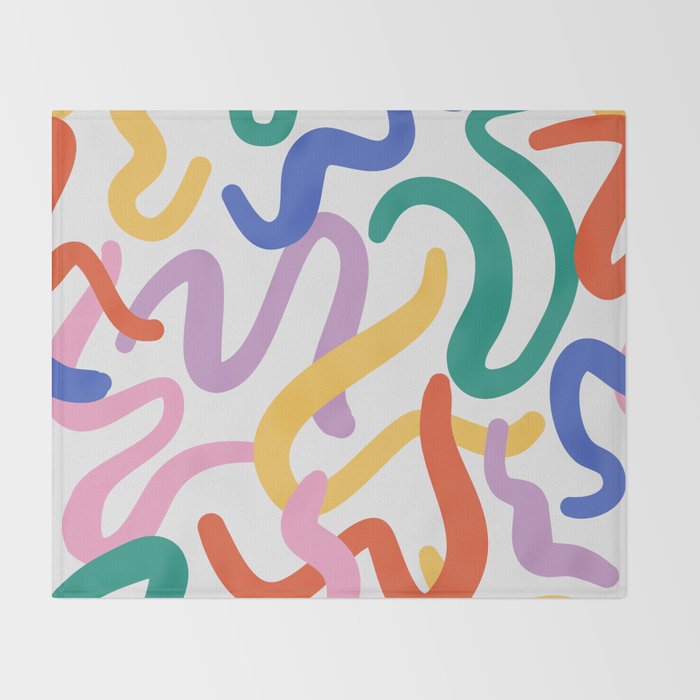 Colorful paint brush stroke art texture Throw Blanket Gallery Image 2
