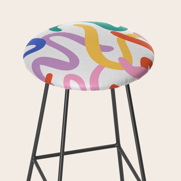 Colorful paint brush stroke art texture Stool Gallery Image 2