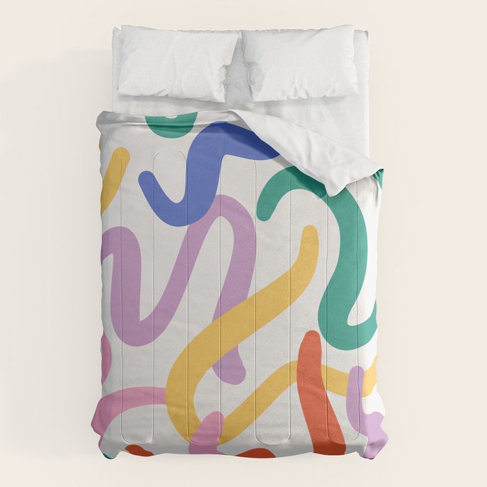 Colorful paint brush stroke art texture Comforter Gallery Image 1