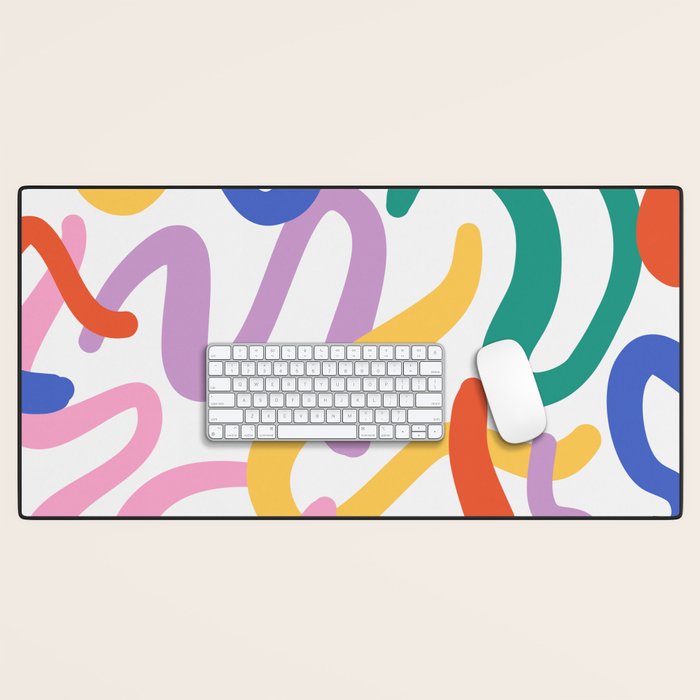 Colorful paint brush stroke art texture Desk Mat Gallery Image 1