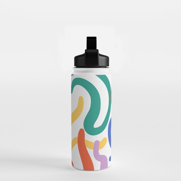 Colorful paint brush stroke art texture Water Bottle Gallery Image 2