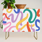 Colorful paint brush stroke art texture Credenza Gallery Image 1