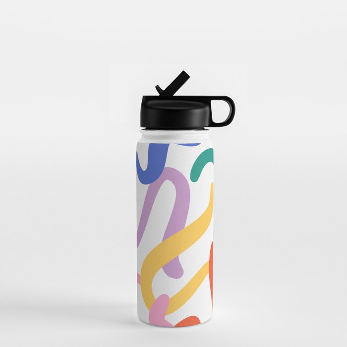 Colorful paint brush stroke art texture Water Bottle Gallery Image 1