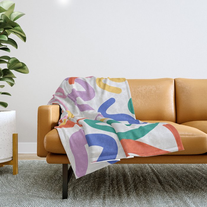 Colorful paint brush stroke art texture Throw Blanket Gallery Image 1