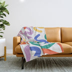 Colorful paint brush stroke art texture Throw Blanket Gallery Image 1