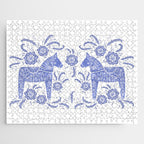 Swedish Dala Horse Blue Jigsaw Puzzle Gallery Image 1
