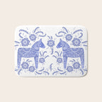 Swedish Dala Horse Blue Bath Mat Gallery Image 1
