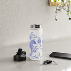 Swedish Dala Horse Blue Water Bottle Gallery Image 4