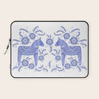 Swedish Dala Horse Blue Laptop Sleeve Gallery Image 1