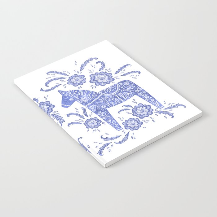 Swedish Dala Horse Blue Notebook Gallery Image 1