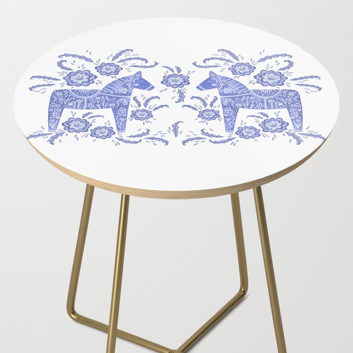 Swedish Dala Horse Blue Side Table Gallery Image 2