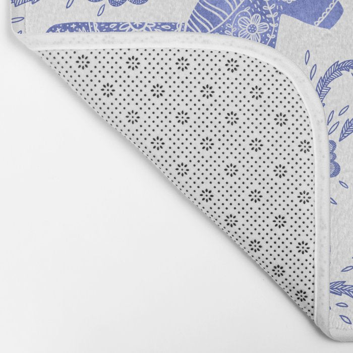 Swedish Dala Horse Blue Bath Mat Gallery Image 2