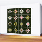 Talavera Mexican Tile - Blush & Sage Palette Wall Mural Gallery Image 2
