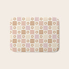 Checkered Floral - Pink Brown Beige Bath Mat Gallery Image 1