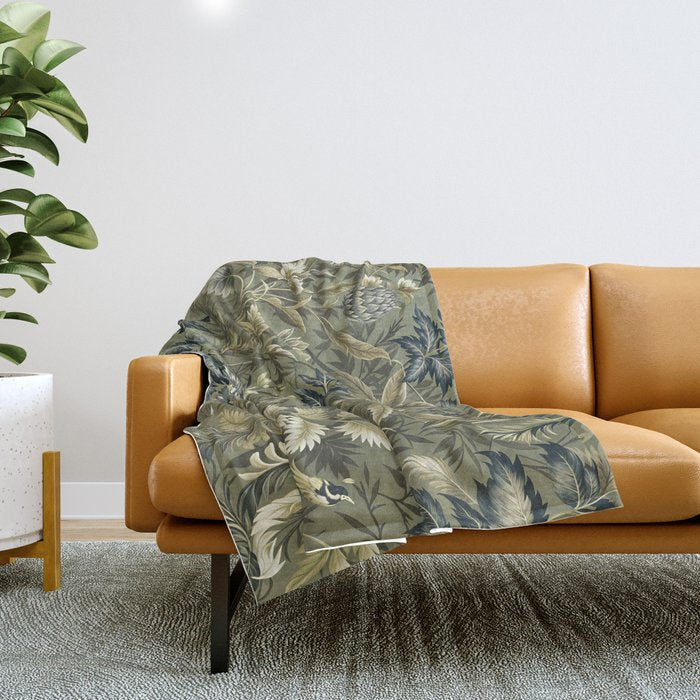 Botanical Tropics of Eden Throw Blanket Gallery Image 1