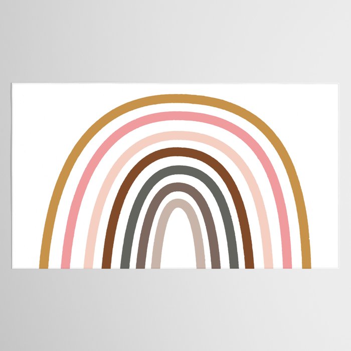 Whimsical Rainbow in Earthy Colors Tablecloth Gallery Image 2