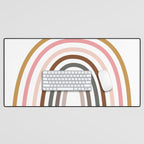 Whimsical Rainbow in Earthy Colors Desk Mat Gallery Image 1