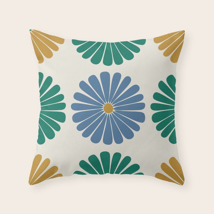 Retro Summer Daisies X Throw Pillow Gallery Image 6