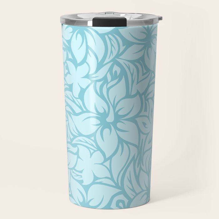 Moloaa Bay Hawaiian Hibiscus Aloha Shirt Print Travel Mug Gallery Image 1