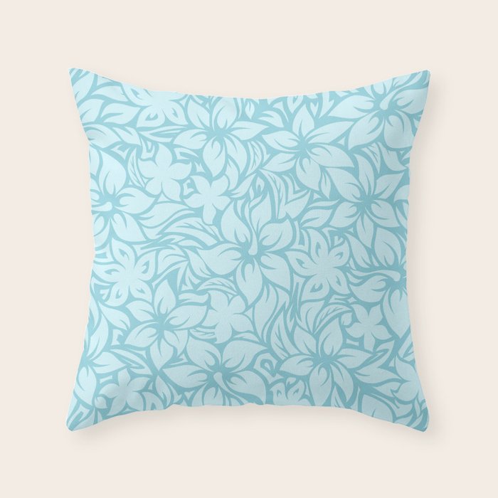 Moloaa Bay Hawaiian Hibiscus Aloha Shirt Print Throw Pillow