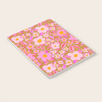Retro vintage pink daisies pattern  Notebook Gallery Image 3