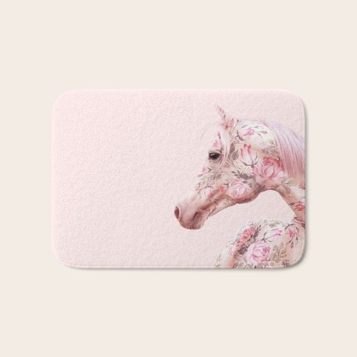 FLORAL HORSE Bath Mat Gallery Image 1